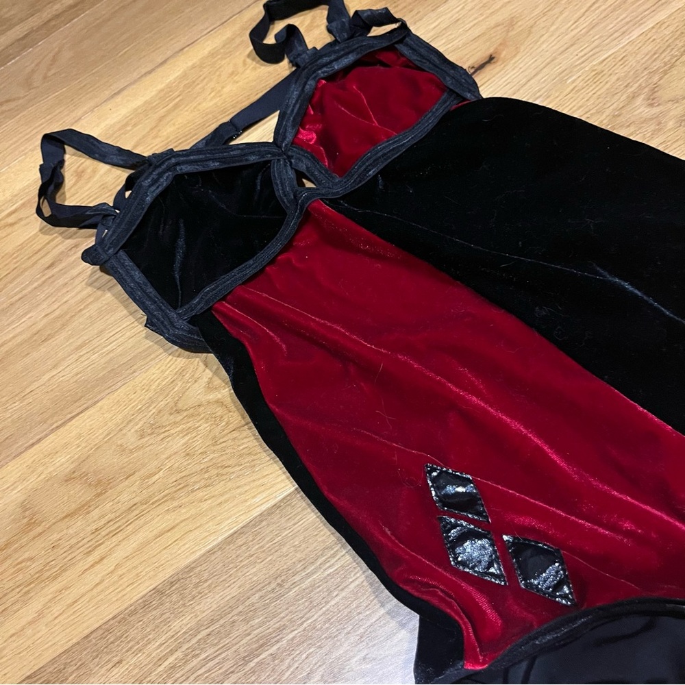 Red and Black Velvet Bodysuit LAST CHANCE!